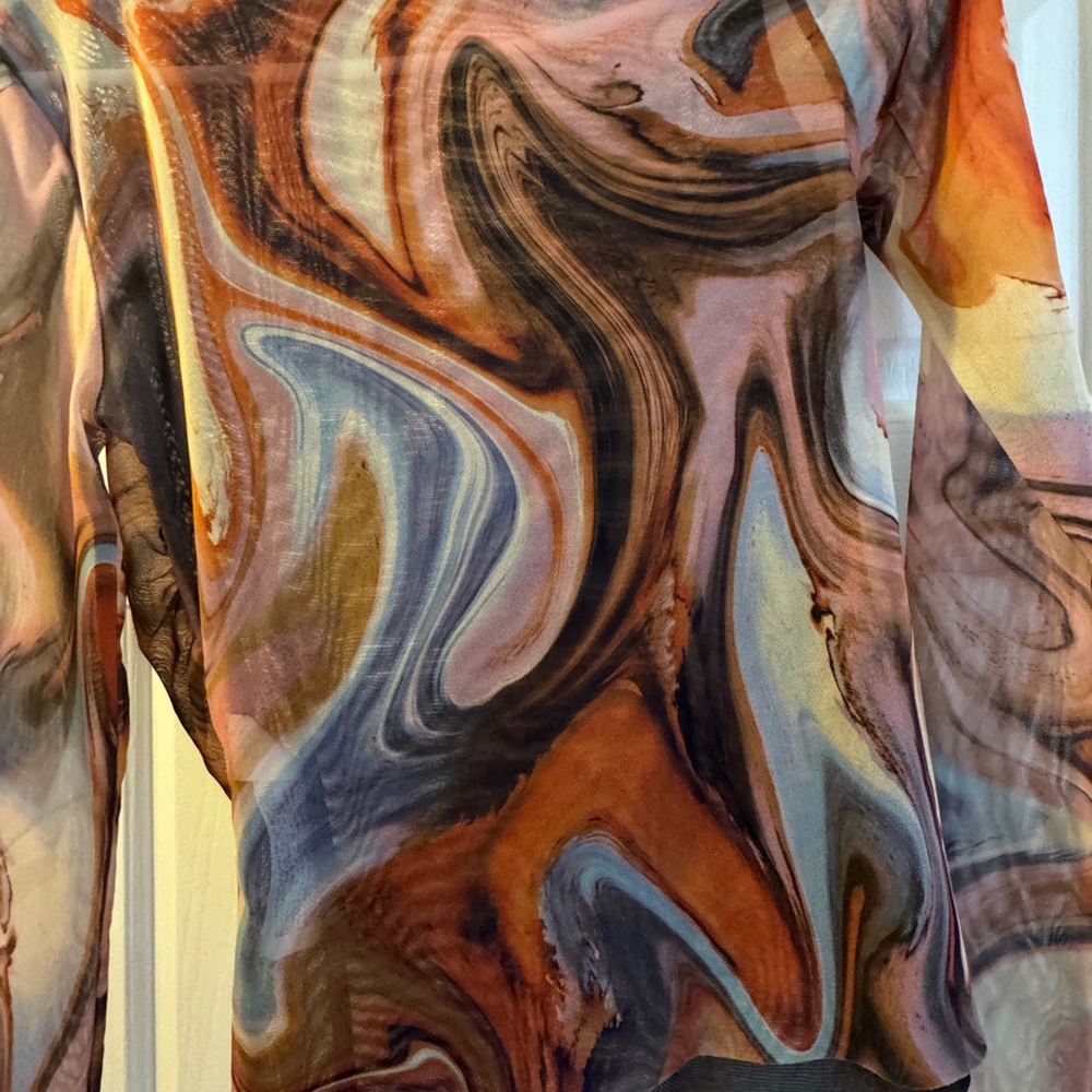 Zara Women's Multicolor Swirl Top - Picture 3 of 4